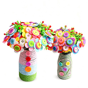 Kit de bricolage pour enfants, bouquet de fleurs fait main avec boutons, tournesol, à partir de 14 ans, thème musical - Product Image 1