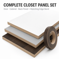 Ensemble complet de panneaux en MDF mélaminé pour placards et armoires modernes, ensemble de panneaux de meubles de couleur assortie