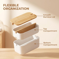 Boîte à bijoux en fibre de bambou personnalisée écologique, mini boîte de rangement portable pour bijoux avec couvercle en bambou pour femmes, voyage, bureau