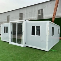Casa Contenedor Prefabricada Moderna de Alta Calidad de 20 pies, Expandible, con Panel Sándwich, Casa Prefabricada en Venta