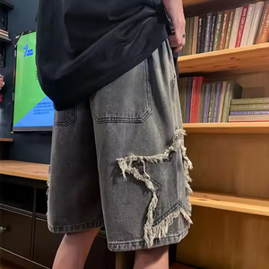Wholesale Summer Half <strong>Short</strong> <strong>Jeans</strong> for <strong>Men</strong> New Style 100% Cotton Denim Ripped Casual Cut Solid Pattern Canvas Breathable - Product Image 4