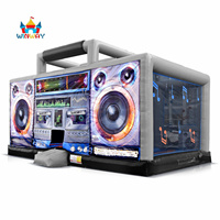 Vente flash - Château gonflable interactif en PVC, facile à installer, taille personnalisable, disco, danse, château gonflable pour adultes, boombox
