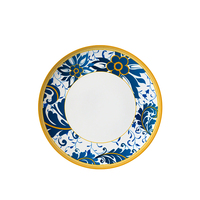 Ensemble d'assiettes en céramique alimentaires de style occidental pour hôtel et restaurant, steak de fleurs colorées en porcelaine osseuse créative de style européen