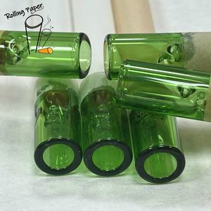 Factory direct conical roll paper customized unbleached/bleached rice paper belt 10 * 30MM green glass mouth <b>smoking</b> roll paper - Product Image 5