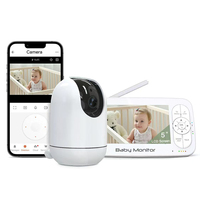 PIX-LINK Moniteur bébé sans fil WiFi avec écran HD 5 pouces, détection de pleurs, audio et vidéo, surveillance à domicile, caméra PTZ 720P, batterie 5000mAh
