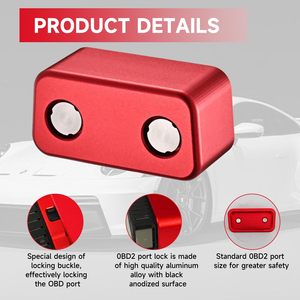 OBD Port Protector Lock For Sedan SUV Truck Aluminum Alloy Red Dashboard <b>Accessory</b> Durable Vehicle <b>Computer</b> Protection - Product Image 4
