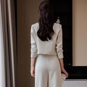 Pantalon de costume pour femmes de haute classe, blazer, occasions formelles, manches longues, costume d'affaires, ensemble deux pièces - Product Image 4