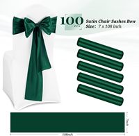 Housse de chaise en satin vert avec nœuds et rubans pour la décoration des chaises de fête, de cérémonie et de banquet