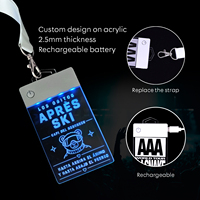 Badge LED en acrylique lumineux CR2032 avec cordon, gravure laser du logo pour événements