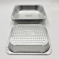 Barquettes de cuisson jetables extra résistantes en aluminium argenté avec couvercle en plastique PET, 13x9 pouces, pour réchauds et plats de service
