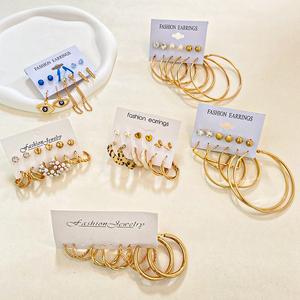 Joyería de moda <span class=keywords><strong>MIO</strong></span> para damas jóvenes, conjuntos de pendientes de aleación geométrica con incrustaciones de <span class=keywords><strong>diamantes</strong></span>, perlas, <span class=keywords><strong>diamantes</strong></span> de imitación, Círculo de moda, mariposa - Product Image 2