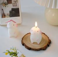 Linda Vela Aromática de Conejito con Orejas Caídas, Recuerdo para Fiesta de Cumpleaños, Vela Decorativa de Cera de Soja DIY para el Hogar