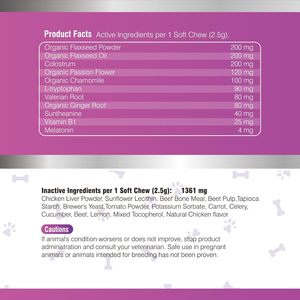 ขนมเคี้ยวสำหรับสุนัข ช่วยผ่อนคลาย บรรเทาความวิตกกังว<span class=keywords><strong>ล</strong></span> ช่วยให้นอนหลับสบาย <span class=keywords><strong>ล</strong></span>ดความเครียด และช่วยให้ผ่อนคลาย สำหรับสุนัขขนาดเ<span class=keywords><strong>ล</strong></span>็กและขนาดใหญ่ - Product Image 2