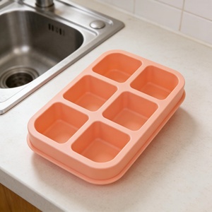 Moule à glaçons en silicone de grande taille personnalisé de haute qualité, bac à glaçons en silicone avec couvercle amovible - Product Image 4