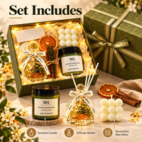 Coffret Cadeau Luxe Bougie Parfumée et Diffuseur à Bâtonnets avec Pierre de Cristal pour Aromathérapie, Parfum d'Ambiance Maison, Idéal pour Anniversaire Femme et Souvenir d'Entreprise