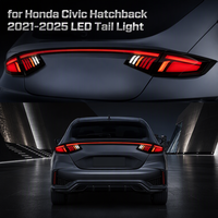 Assembly Sequential Dynamic Turn Signal Startup for Honda 11th Gen Civic Hatchback Smoke Red Full LED Tail Light