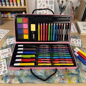 Ensemble <span class=keywords><strong>de</strong></span> peinture, <span class=keywords><strong>dessin</strong></span> et écriture pour enfants, 50 pièces, papier et crayons en bois, stylos à aquarelle, fournitures artistiques complètes, cadeau parfait - Product Image 5