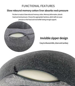 <span class=keywords><strong>Oreiller</strong></span> <span class=keywords><strong>de</strong></span> <span class=keywords><strong>voyage</strong></span> en mousse en forme <span class=keywords><strong>de</strong></span> U pour le cou, support cervical portable détachable personnalisé, best-seller - Product Image 3