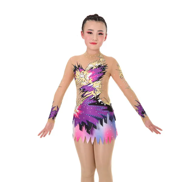 Gimnasia Rítmica trajes para niñas de SportsCu talla competencia leotardos para gimnasia rítmica patinaje vestido