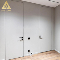 Porte escamotable au design minimaliste, dernière tendance, finition en panneau mélaminé, cadre en aluminium moderne, style Murphy.