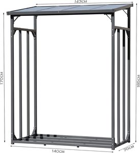 Refugio de leña, antracita, 185cm - Product Image 1