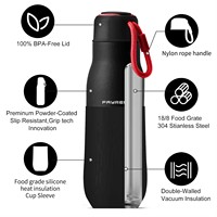 Fayren bouteille d'eau de sport en acier inoxydable 18 8 à double paroi isolée sous vide thermique en métal pour boisson chaude étanche