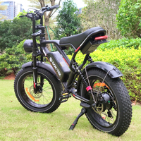Vélo de montagne électrique S8 à pneus larges de 20 pouces, moteur de moyeu arrière 1000W/1500W/250W, 50 km/h, en promotion aux États-Unis et en Europe