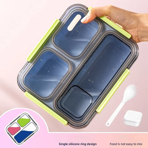 1200ml Students <b>Lunch</b> <b>Box</b> Office Workers Heat-resistant Bento <b>Box</b> with Seasoning Container and Tableware Outdoor Picnic Meal <b>Box</b> - Product Image 6
