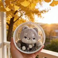 Kit de boule à neige DIY de haute qualité avec capuchon transparent en plastique en forme de cercle, boule à neige vide pour enfants