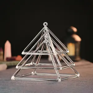 ERFOLG Tragbare klare Kristall-Schall pyramide Chinesischer Lieferant Kristall-Gesangs pyramide für Heilung sener gie