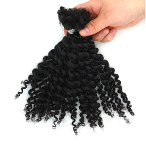 KAMA alta calidad 4A <span class=keywords><strong>Remy</strong></span> cabello venta al por mayor estilo de ganchillo <span class=keywords><strong>Afro</strong></span> rizado extensión de cabello humano a granel Natural - Product Image 2