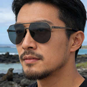 Gafas de sol de aviador Ks-3978 para hombre, lentes de nailon polarizadas, protección Uv400, estilo Retro para exteriores, montura negra, Metal y plástico - Product Image 5