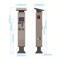 Borne de paiement tactile pour parking solaire en libre-service avec lecteur de codes-barres, utilisation extérieure, écran LCD 7 pouces, imprimante thermique, paiement en espèces/cartes