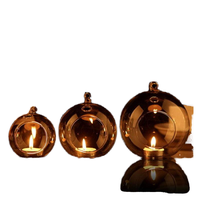 Portavelas Circular de Vidrio Resistente al Calor para Decoración de Paredes y Ventanas, Iluminación Ambiental para Bodas y Fiestas, Adornos