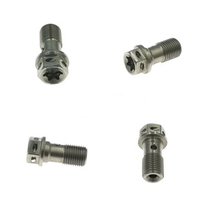 Perno de banjo para manguera de freno SOMOTO M10 de acero inoxidable (color original / chapado en titanio quemado) - Product Image 1