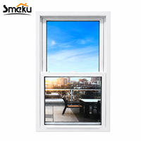 Ventana Corredera de PVC con Doble Acristalamiento Templado 5+12A+5, Marco Blanco, 2 Rieles, con Mosquitera, para Renovación del Hogar, Fabricante