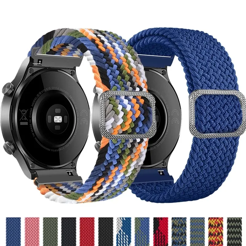 for Samsung Galaxy Watch 3 Active 2 46mm 42mm Adjustable Elastic Strap 22mm 20mm Nylon Braided Watch Band