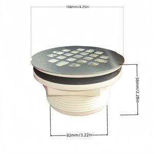 Siphon de sol rond en plastique pour salle de bain, style européen et américain, avec panneau en acier inoxydable et filtre anti-cheveux - Product Image 6