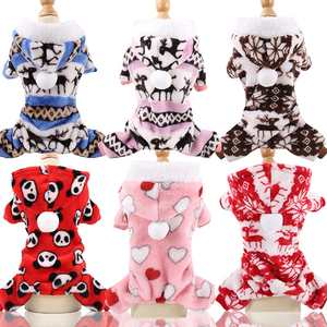 Hoodie d'hiver chaud en flanelle pour animaux de compagnie, à quatre pattes, avec design 3D de dinosaure, lion, lapin, en peluche respirante, anti-froid, costume pour chiot - Product Image 6