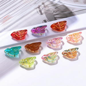 ลูกปัดแก้วรูปนกขนาดเล็กพร้อมรูตรงสำหรับทำเครื่องประดับ DIY - Product Image 4