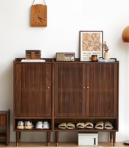 Venta al por Mayor Directa de Fábrica, Gabinete para Zapatos y Almacenamiento de Madera de <span class=keywords><strong>Nogal</strong></span> Negro Norteamericano - Product Image 2