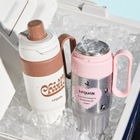 Nouveau Internet célébrité Bingba haute valeur de couleur moderne Double boisson fleur tasse à thé en acier inoxydable gobelet ventouse cadeau tasse