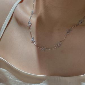 Italian French Retro Design S925 Pure <b>Silver</b> <b>Necklace</b> <b>Simple</b> Stackable with Beads Fashionable Beaded <b>Necklace</b> - Product Image 2