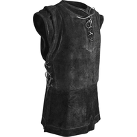 Gilet médiéval punk pour homme, costume de cosplay viking, armure de poitrine pour adulte, tenue LARP en daim, manteau Jerkin pour Halloween