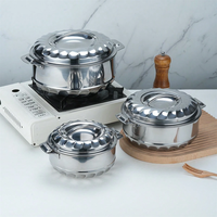 Ensemble de 4 casseroles isothermes à double paroi en acier inoxydable Lily, compatibles lave-vaisselle, légères, pour la maison et la restauration