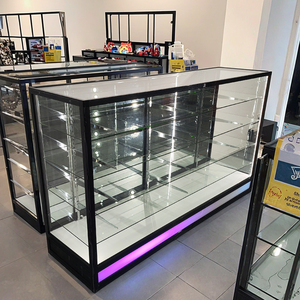 72inch Tall Glass Display Showcase With LED Lighting Aluminum Frame Eco-Friendly Design for Smoke Shops Glass Showcase - Product Image 6