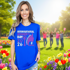T-shirt Donna per la Giornata Internazionale della Donna 2026, Stampa Femminista, Vestibilità Ampia, Girocollo, Manica Corta, Casual, Primavera Estate, in Jersey di Cotone - Product Image 2