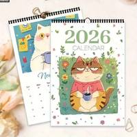 Calendrier de bureau en papier écologique personnalisé 2026, style pastoral, professionnel, mensuel, sur chevalet, marque CHR, différentes tailles, pour le bureau