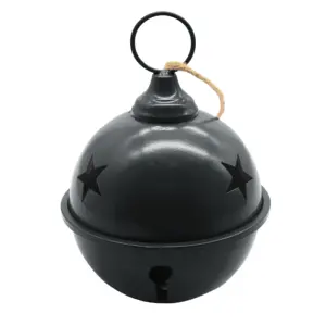 Campana de Navidad de 14 pulgadas, accesorios de Navidad para interiores y exteriores, decoraciones de Metal para el hogar, campanas de bola colgantes de hierro