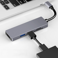 CORD CD-UH510 5 1 Multifungsi Aluminium Alloy USB-C Hub Docking Station untuk Dukungan 4K untuk Laptop/Komputer-USB2.0/USB3.0 Stok Tersedia